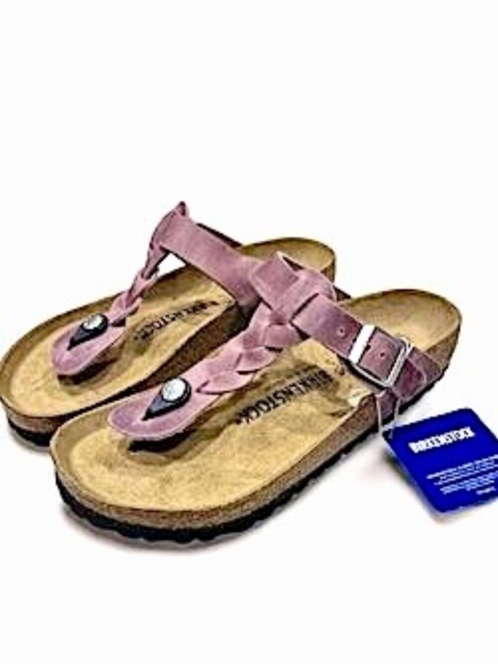 Birkenstock Gizeh Braided Oiled Leather Sandals in Lavender Size 38 NEW - Picture 10 of 10